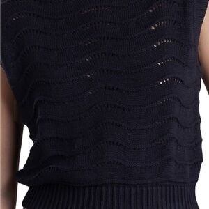 Navy Blue Knit Sleeveless Top